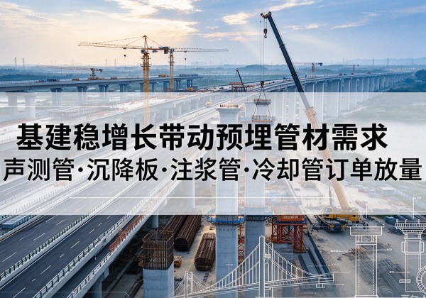 黔西基建稳增长带动预埋监测管材需求，声测管、沉降板、注浆管订单持续放量